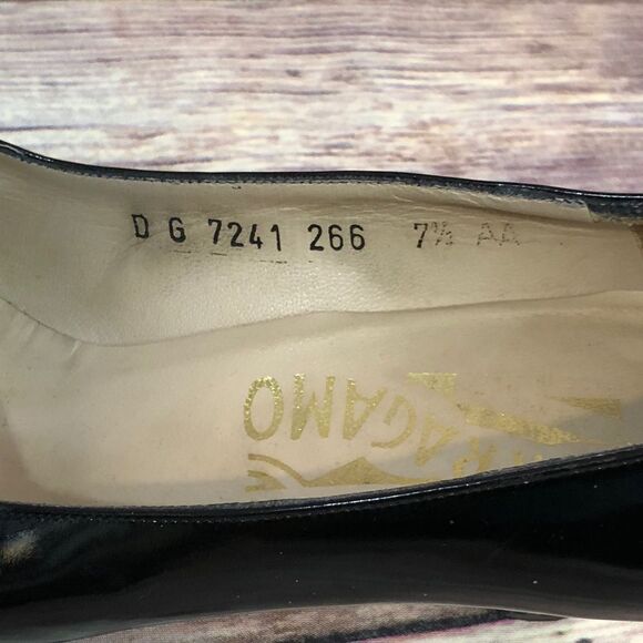 Vintage Salvatore Ferragamo Peep Toe Heels - Picture 3 of 6